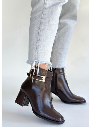 Rivav Acı Kahve Rugan Topuklu Bot