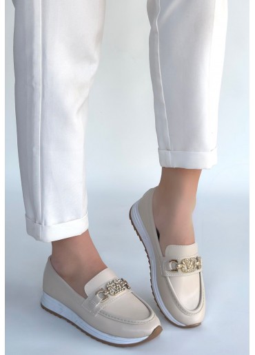 Otra Bej Cilt Babet Ayakkabı