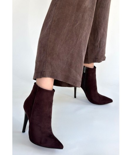 Blan Acı Kahve Süet Topuklu Bot