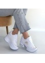 Wody Beyaz Cilt Simli Bağcıklı Spor Ayakkabı