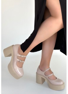 Jarlo Bej Rugan Dolgu Topuk Ayakkabı