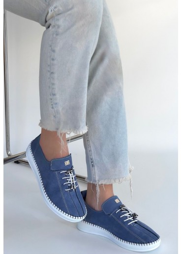 Warte Mavi Süet Bağcıklı Spor Ayakkabı