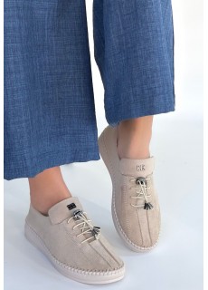 Warte Bej Süet Bağcıklı Spor Ayakkabı