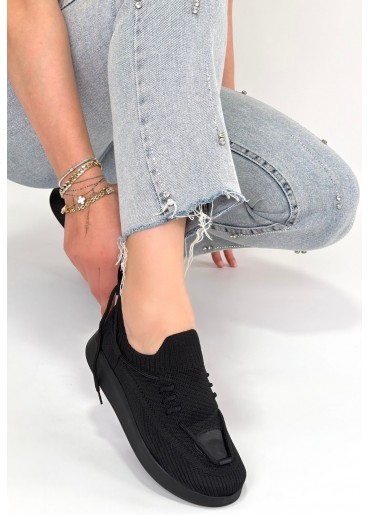 Renji Siyah Triko Bağcıklı Spor Ayakkabı