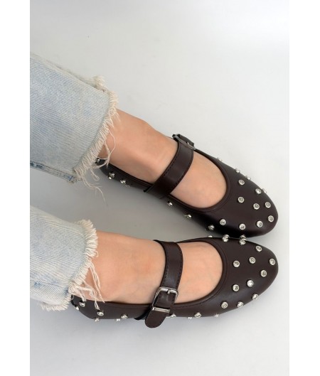 Ritta Kahverengi Cilt Kemerli Babet Ayakkabı