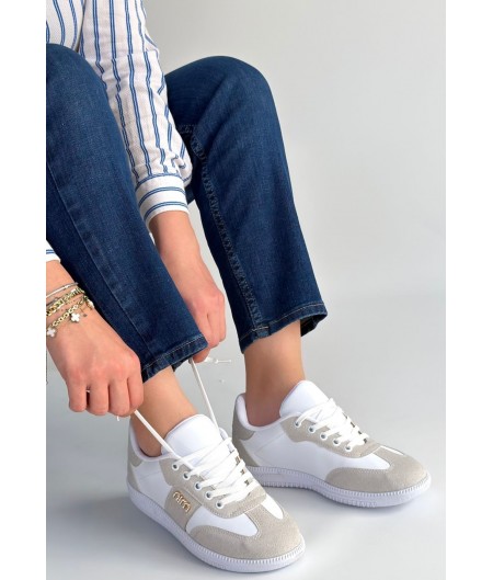 Lunga Beyaz Cilt Bağcıklı Spor Ayakkabı