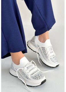 Ceas Beyaz Triko Bağcıklı Spor Ayakkabı
