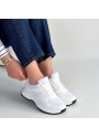 Slar Beyaz Cilt Spor Ayakkabı