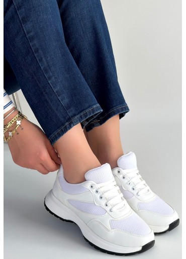 Slar Beyaz Cilt Spor Ayakkabı