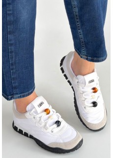 Tues Beyaz Nubuk Bağcıklı Spor Ayakkabı