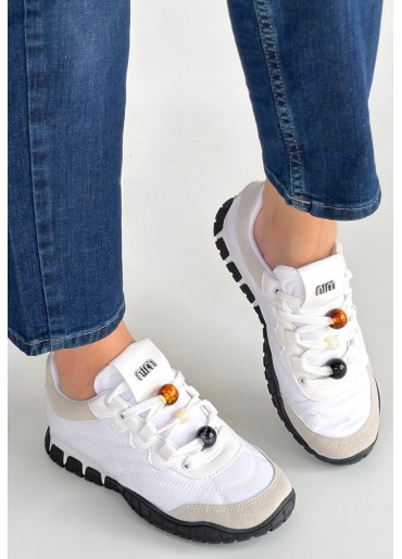 Tues Beyaz Nubuk Bağcıklı Spor Ayakkabı