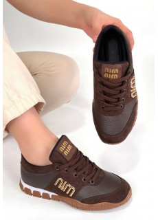 Marje Kahverengi Cilt Bağcıklı Spor Ayakkabı
