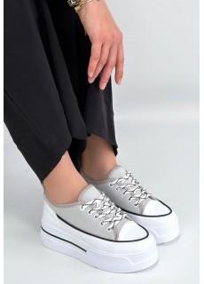 Dalen Gri Keten Bağcıklı Spor Ayakkabı