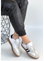 Zerti Beyaz Cilt Bağcıklı Spor Ayakkabı