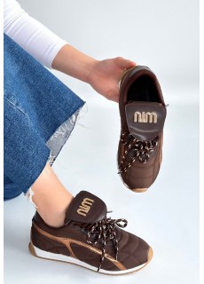 Dissa Kahverengi Cilt Bağcıklı Paraşüt Detaylı Spor Ayakkabı