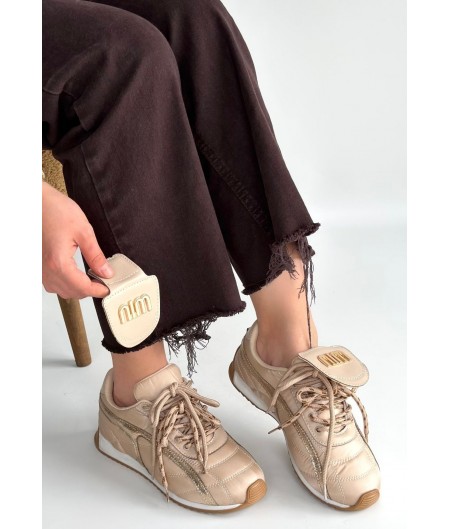 Dissa Bej Cilt Bağcıklı Paraşüt Detaylı Spor Ayakkabı