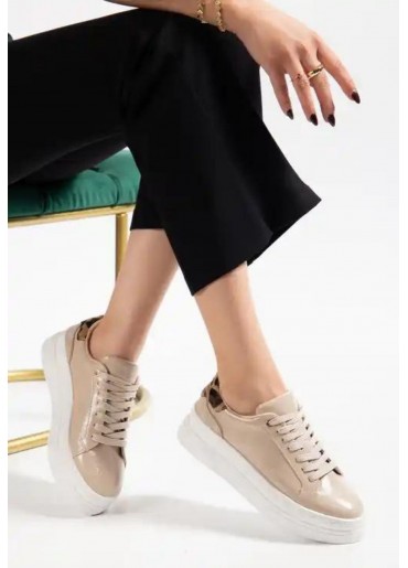 Jetan Bej Rugan Bağcıklı Spor Ayakkabı