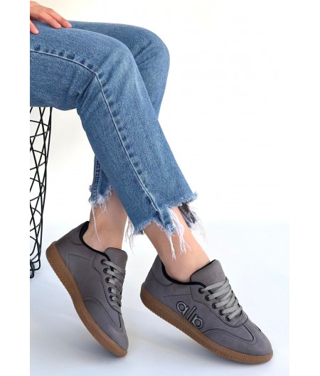 Lendo Gri Süet Bağcıklı Spor Ayakkabı