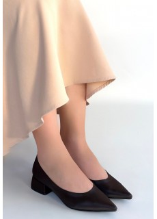 Ferla Acı Kahve Cilt Topuklu Ayakkabı