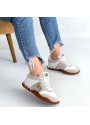 Marje Beyaz Cilt Bağcıklı Spor Ayakkabı