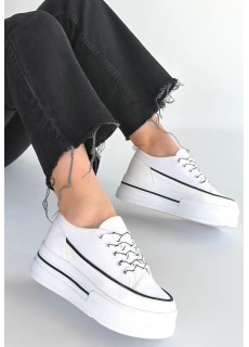 Dalen Beyaz Keten Bağcıklı Spor Ayakkabı