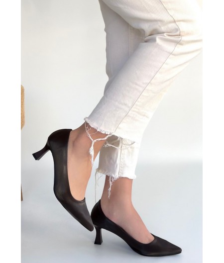 Mırta Acı Kahve Cilt Topuklu Ayakkabı