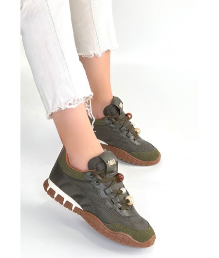 Tues Yeşik Nubuk Bağcıklı Spor Ayakkabı