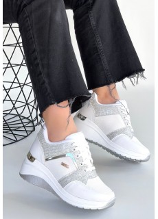 Geja Beyaz Cilt Bağcıklı Spor Ayakkabı
