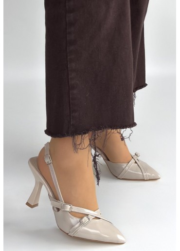 Tetti Bej Rugan Topuklu Ayakkabı