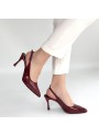 Uster Bordo Rugan Topuklu Ayakkabı