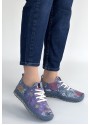 Jiten Mor Desenli Deri Bağcıklı Spor Ayakkabı