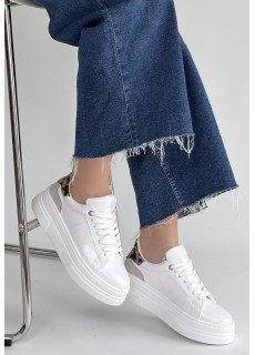 Jetan Beyaz Rugan Bağcıklı Spor Ayakkabı