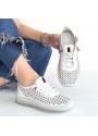 Otja Beyaz Deri Lazerli Bağcıklı Spor Ayakkabı Otja Beyaz Deri Lazerli Bağcıklı Spor Ayakkabı