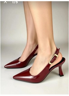 Hies Bordo Rugan Topuklu Ayakkabı