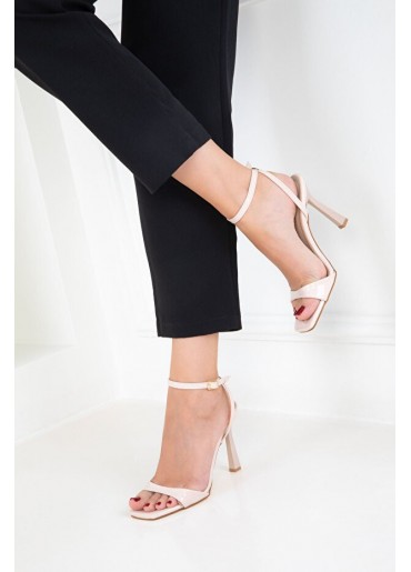 Jowin Bej Rugan Topuklu Bilekten Kemerli Ayakkabı