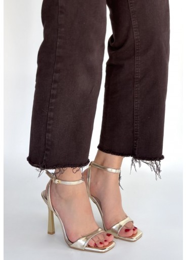 Jowin Gold Rugan Topuklu Bilekten Kemerli Ayakkabı