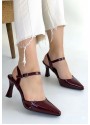Suden Bordo Rugan Topuklu Ayakkabı