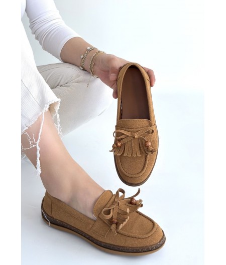 Boriy Taba Deri Tozu Süet Babet Ayakkabı