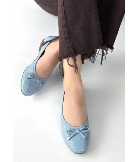 Jnues Mavi Deri Babet Ayakkabı