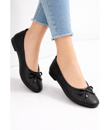 Jnues Siyah Deri Babet Ayakkabı