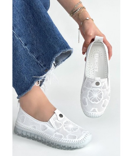 Rinna Beyaz Deri Spor Ayakkabı