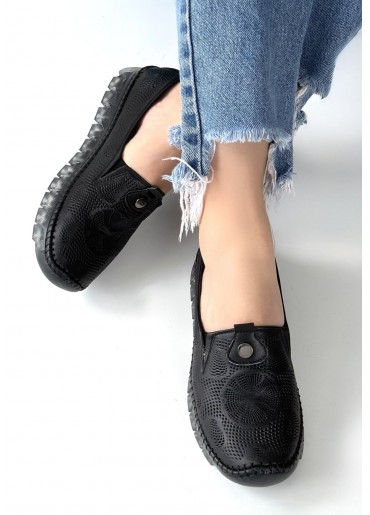 Rinna Siyah Deri Spor Ayakkabı