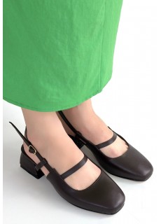 Liva Kahverengi Cilt Topuklu Ayakkabı