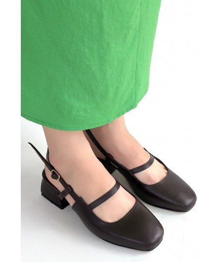 Liva Kahverengi Cilt Topuklu Ayakkabı