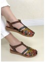 Woji Taba Deri Kemerli Sandalet