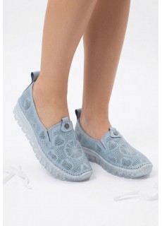 Rinna Mavi Deri Spor Ayakkabı