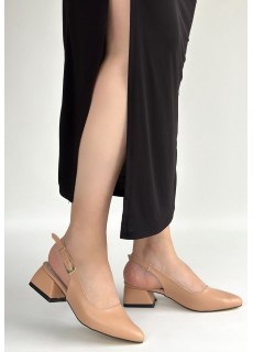Jonji Nude Cilt Topuklu Kemerli Ayakkabı