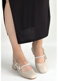 Ceyda Bej Cilt Topuklu Ayakkabı