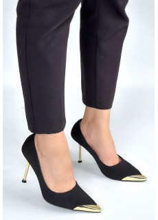 Alis Siyah Saten Stiletto Ayakkabı