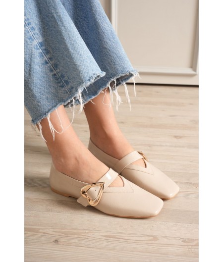 Signa Bej Cilt Babet Ayakkabı